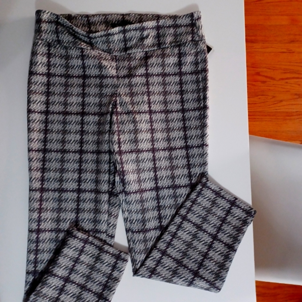 Zac & Rachel Houndstooth pant jegging grey and purple New Size Large